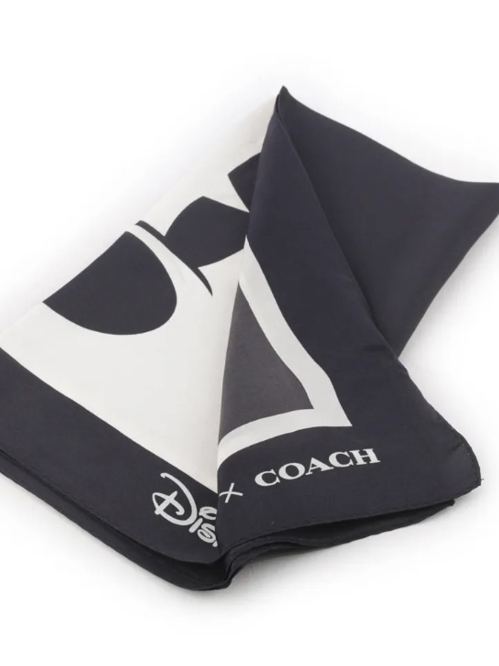 Coach X Disney Mickey Mouse Silk Scarf 
Black & White